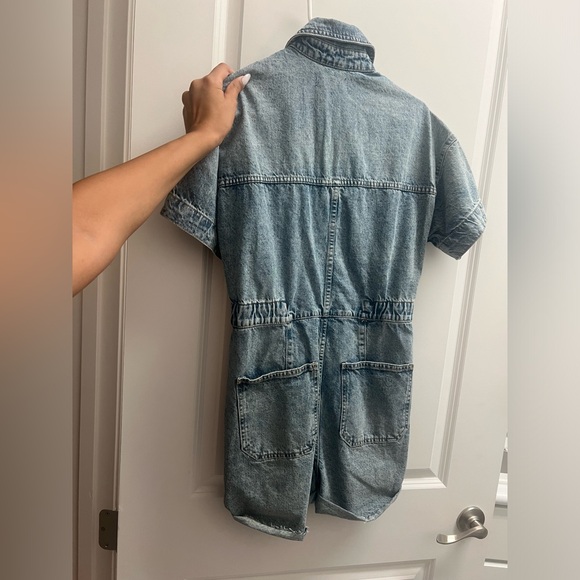 NWT Free People Women's Marci Cuffed Denim Shortalls Size XS - Picture 8 of 8